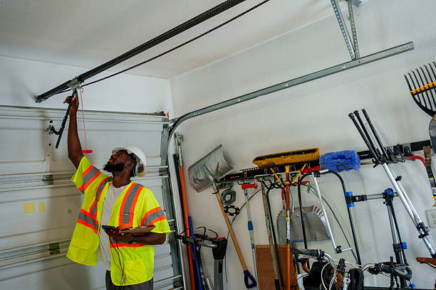 Professional Garage Door technician working in Des Plaines, IL